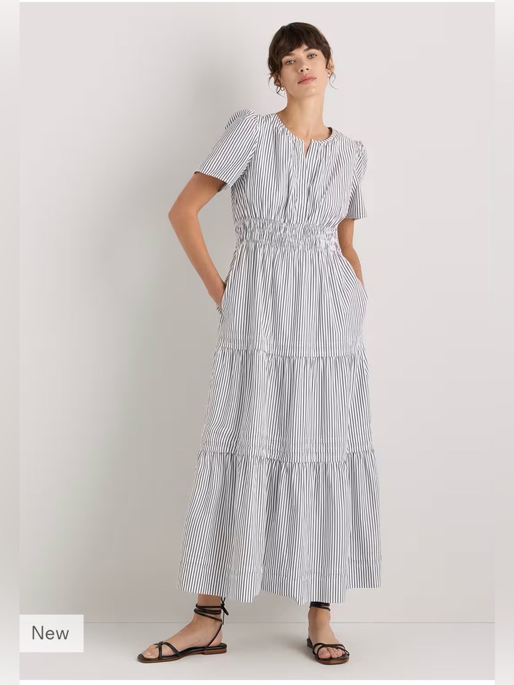 Quince Striped Tiered Maxi Dress - Picture 7 of 16